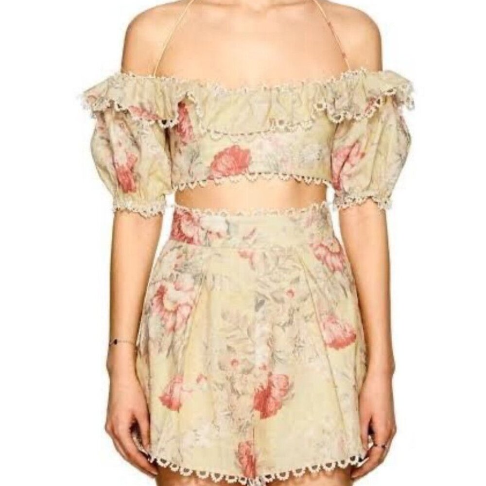 Sz 1 Zimmermann XO Barneys NY Capsule Collection Yellow Linen Shorts Small